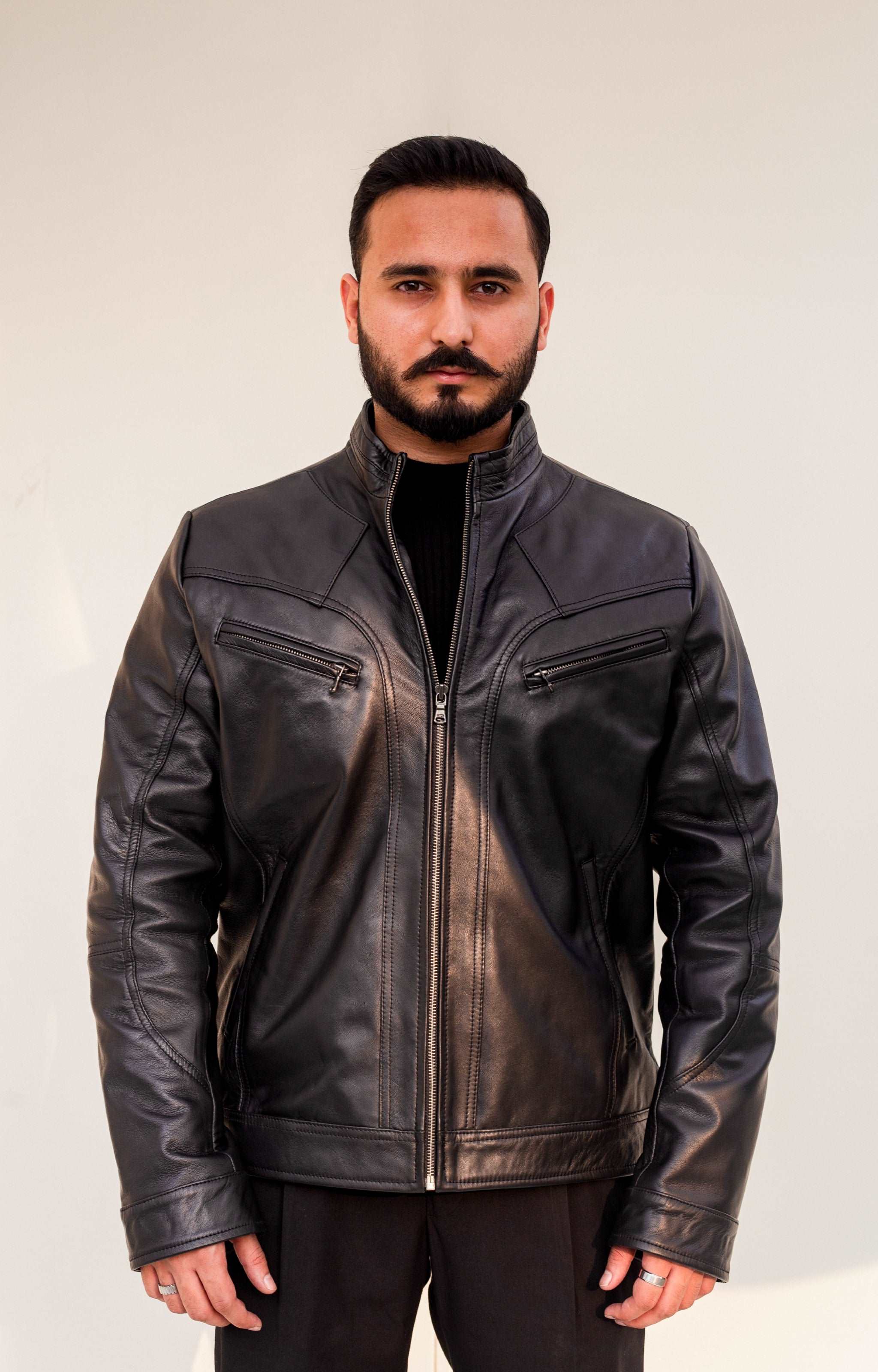 Cafe Racer Black Nappa S Custom Leather Jacket